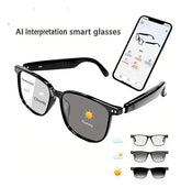 AI Interpretation Smart Glasses Language Translation, Photochromic Lenses, AI Chat & Hands-Free Audio