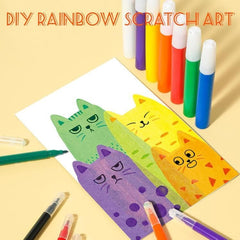 DIY Rainbow Scratch  Dot Art Painting Kits Set for Kids