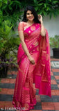 Jacquard Saree With Blouse For Women (Pink, 6.3M)
