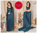 Georgette Striped Saree for Women (Pink, 6.3 m)